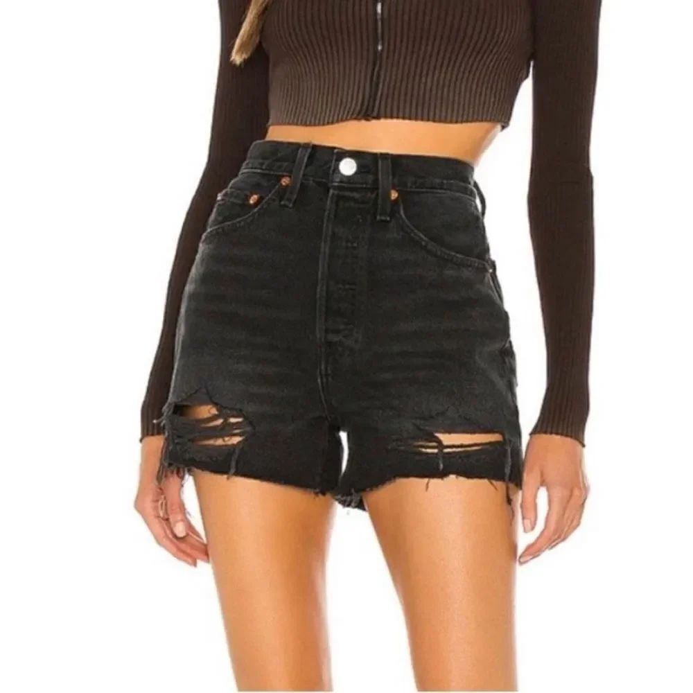 RE/DONE 50s Cutoff High Waist Denim Shorts